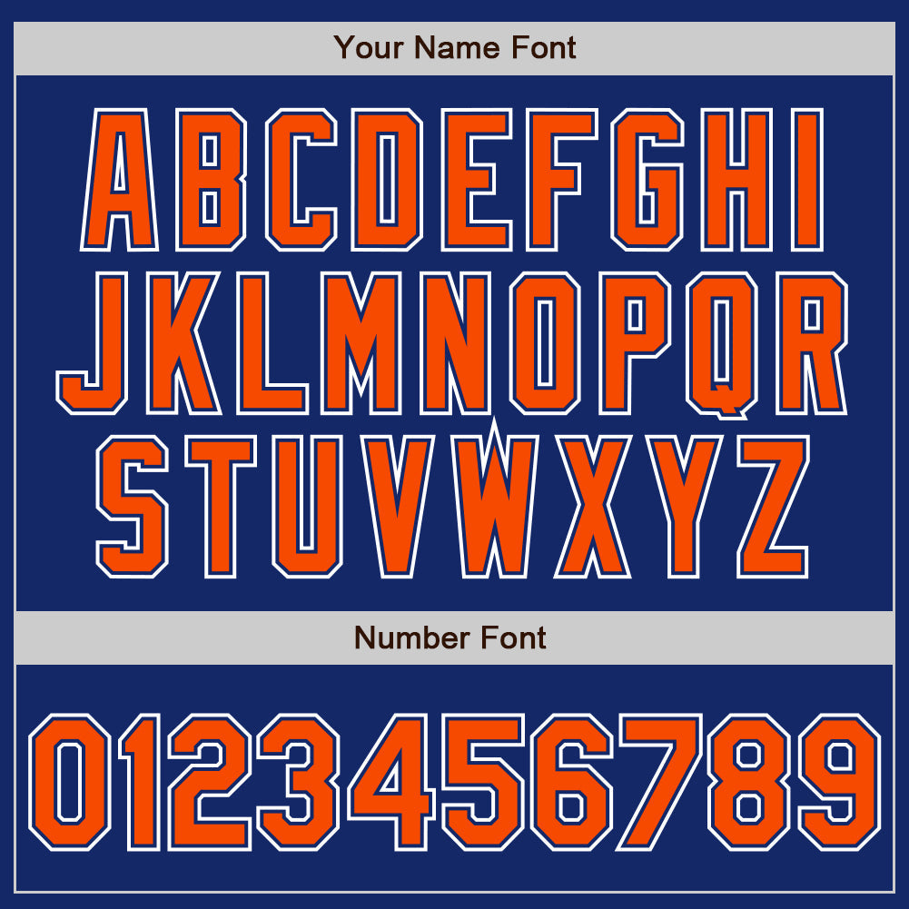 Custom Royal Orange-White Authentic Gradient Fashion Baseball Jersey view 3