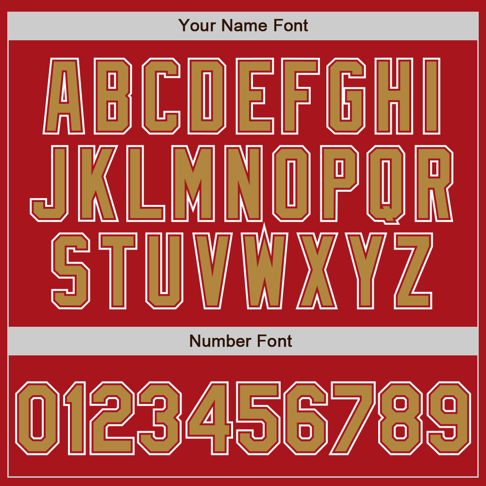 Custom Red Old Gold-White Authentic Gradient Fashion Baseball Jersey view 3