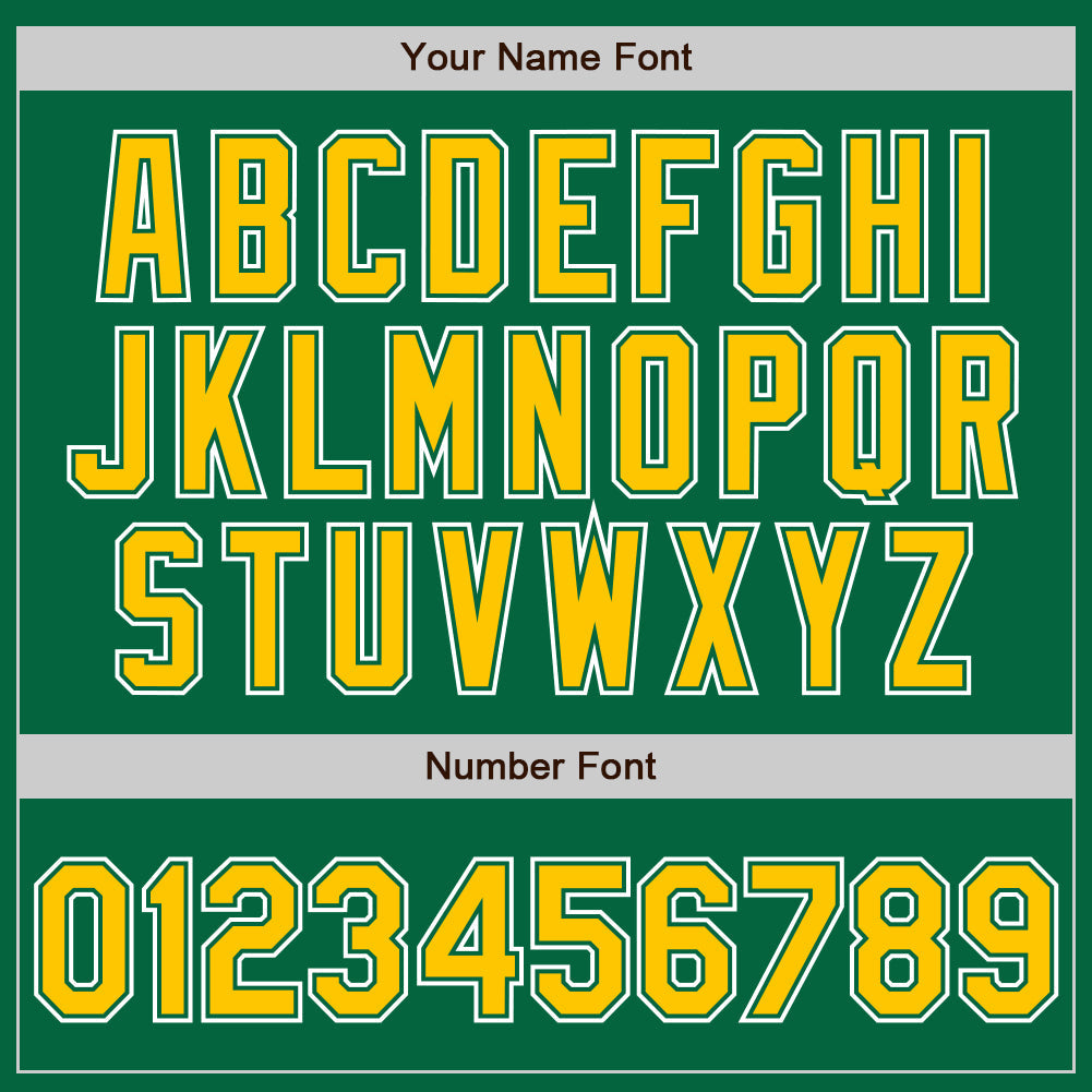 Custom Kelly Green Yellow-White Authentic Gradient Fashion Baseball Jersey view 3