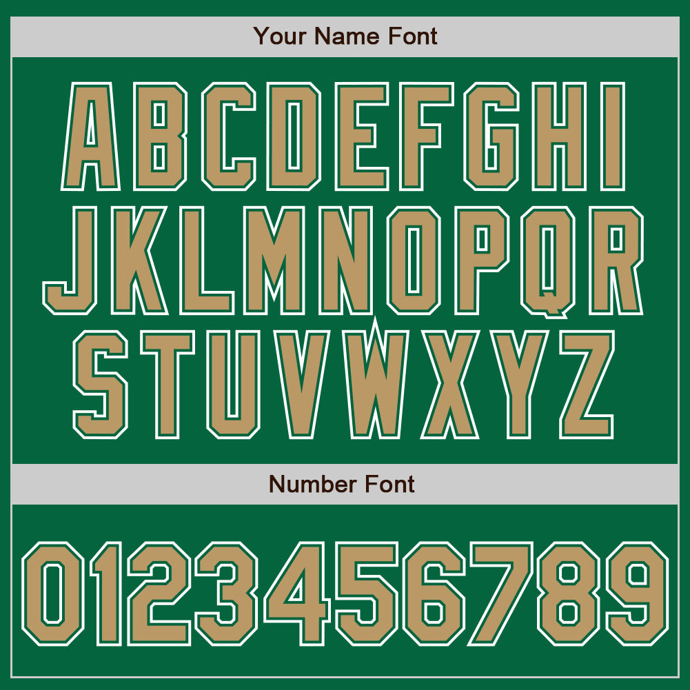 Custom Kelly Green Old Gold-White Authentic Gradient Fashion Baseball Jersey view 3
