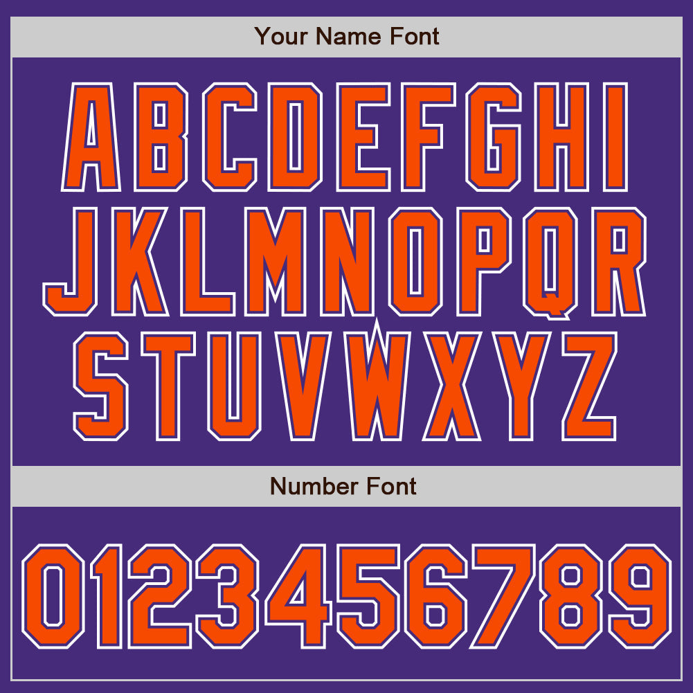 Custom Purple Orange-White Authentic Gradient Fashion Baseball Jersey view 3