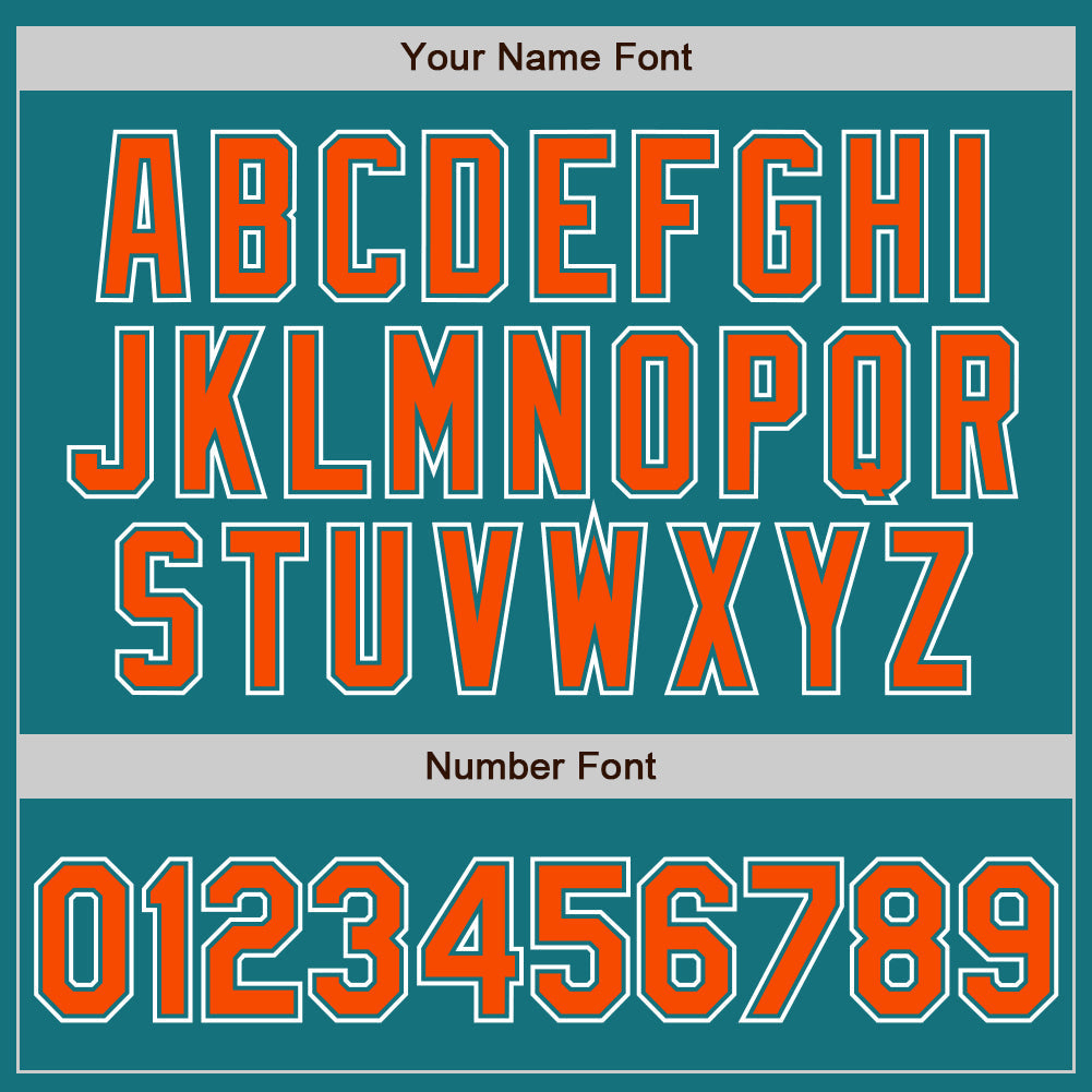 Custom Teal Orange-White Authentic Gradient Fashion Baseball Jersey view 3