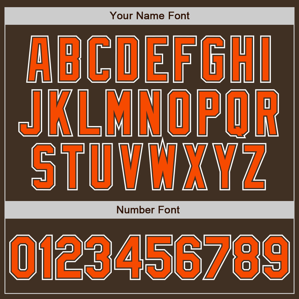 Custom Brown Orange-White Authentic Gradient Fashion Baseball Jersey view 3