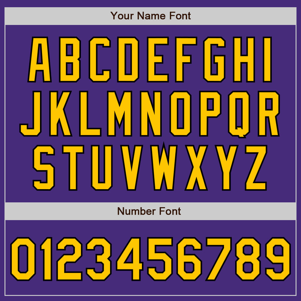 Custom Purple Gold-Black Authentic Fade Fashion Baseball Jersey view 3
