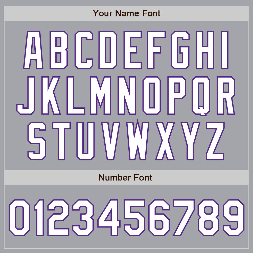 Custom Gray White-Purple Authentic Fade Fashion Baseball Jersey view 3