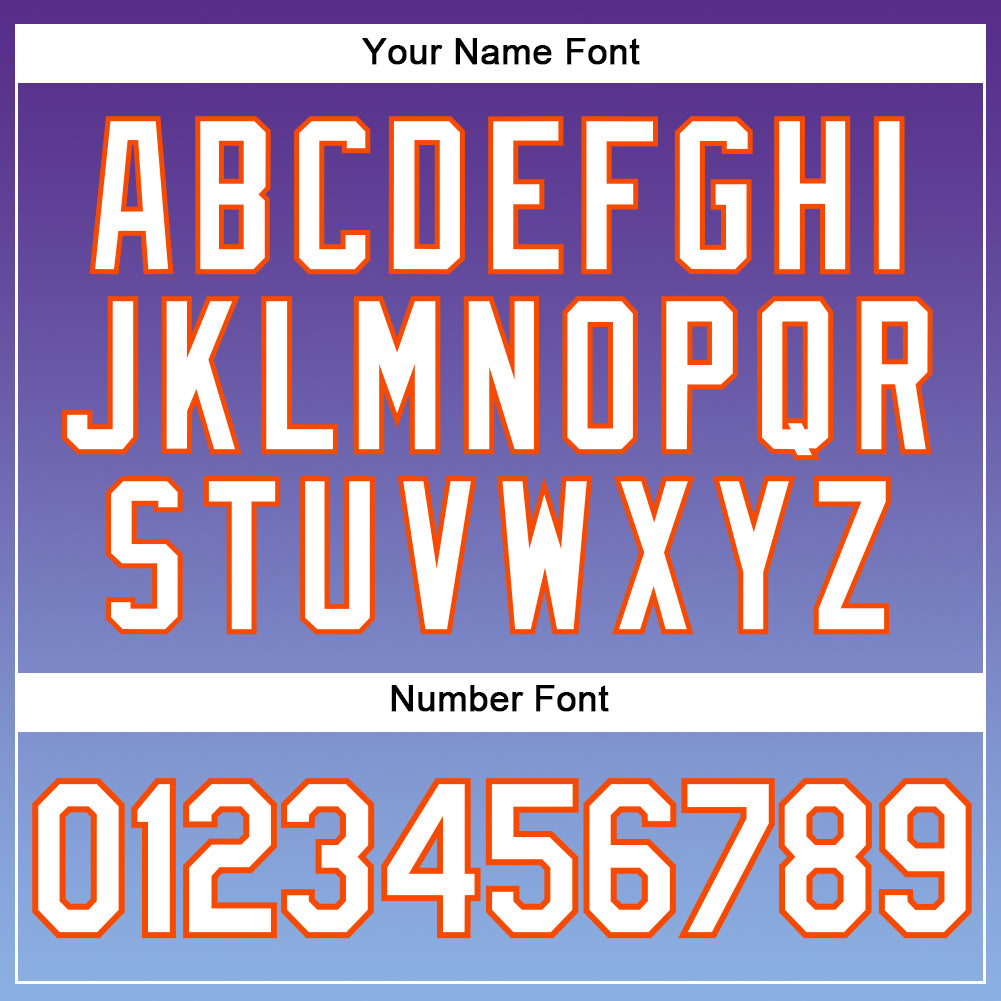 Custom Purple White Light Blue-Orange Authentic Fade Fashion Baseball Jersey view 5