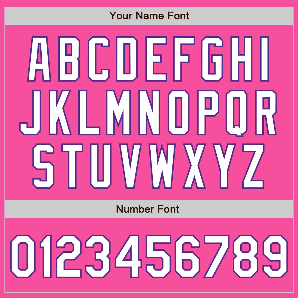 Custom Pink Pinstripe White-Purple Authentic Fade Fashion Baseball Jersey view 6