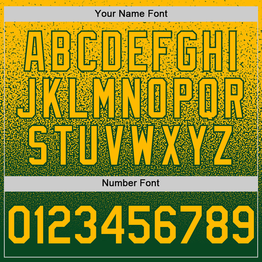 Custom Gold Green Authentic Fade Fashion Baseball Jersey view 5