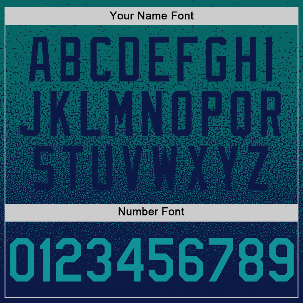 Custom Teal Navy Authentic Fade Fashion Baseball Jersey view 5