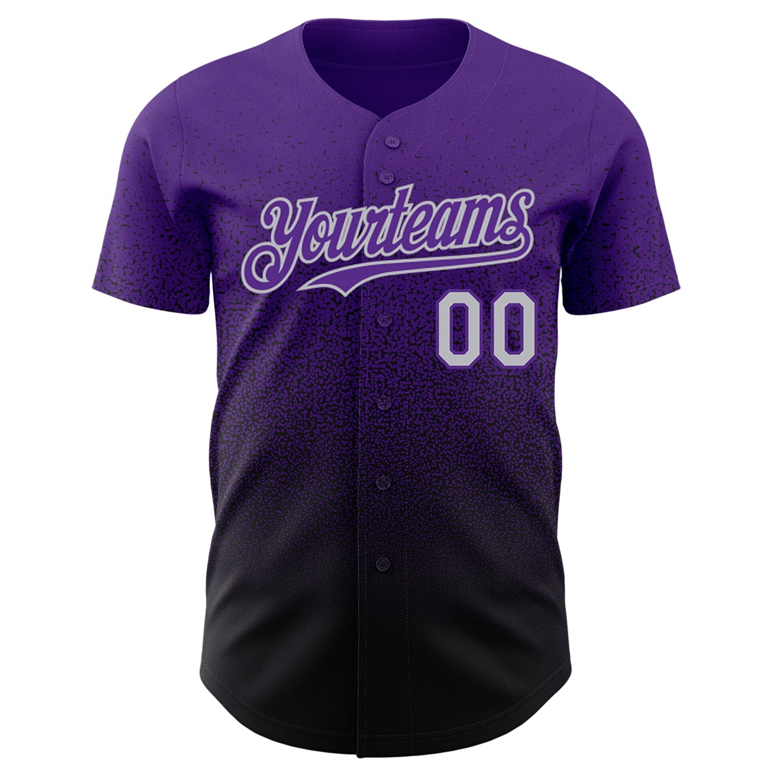 Custom Purple Gray-Black Authentic Fade Fashion Baseball Jersey view 2