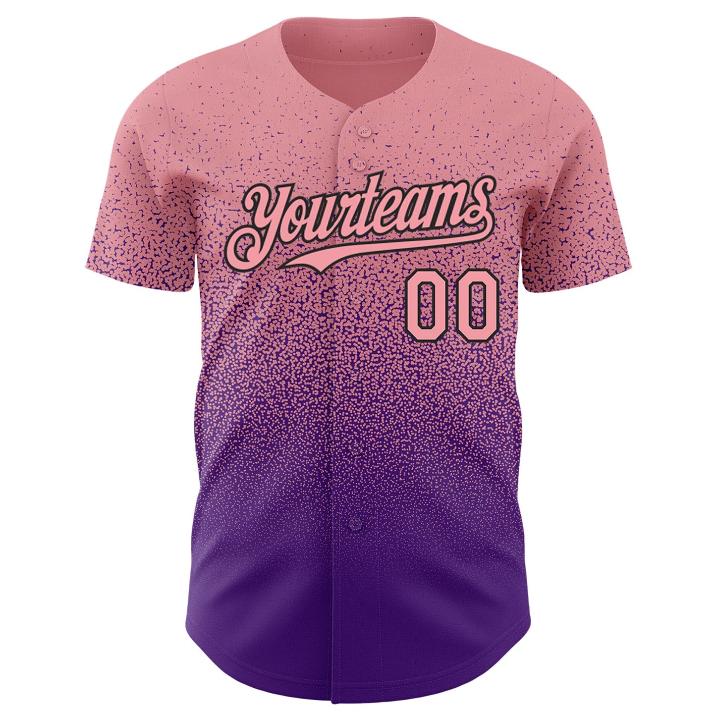 Custom Medium Pink Purple-Black Authentic Fade Fashion Baseball Jersey view 2