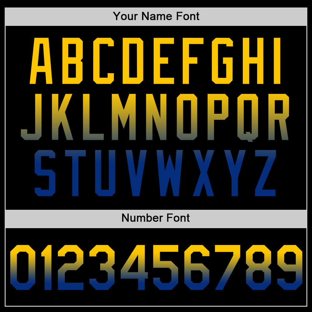 Custom Black Yellow-Royal Authentic Fade Fashion Baseball Jersey view 5