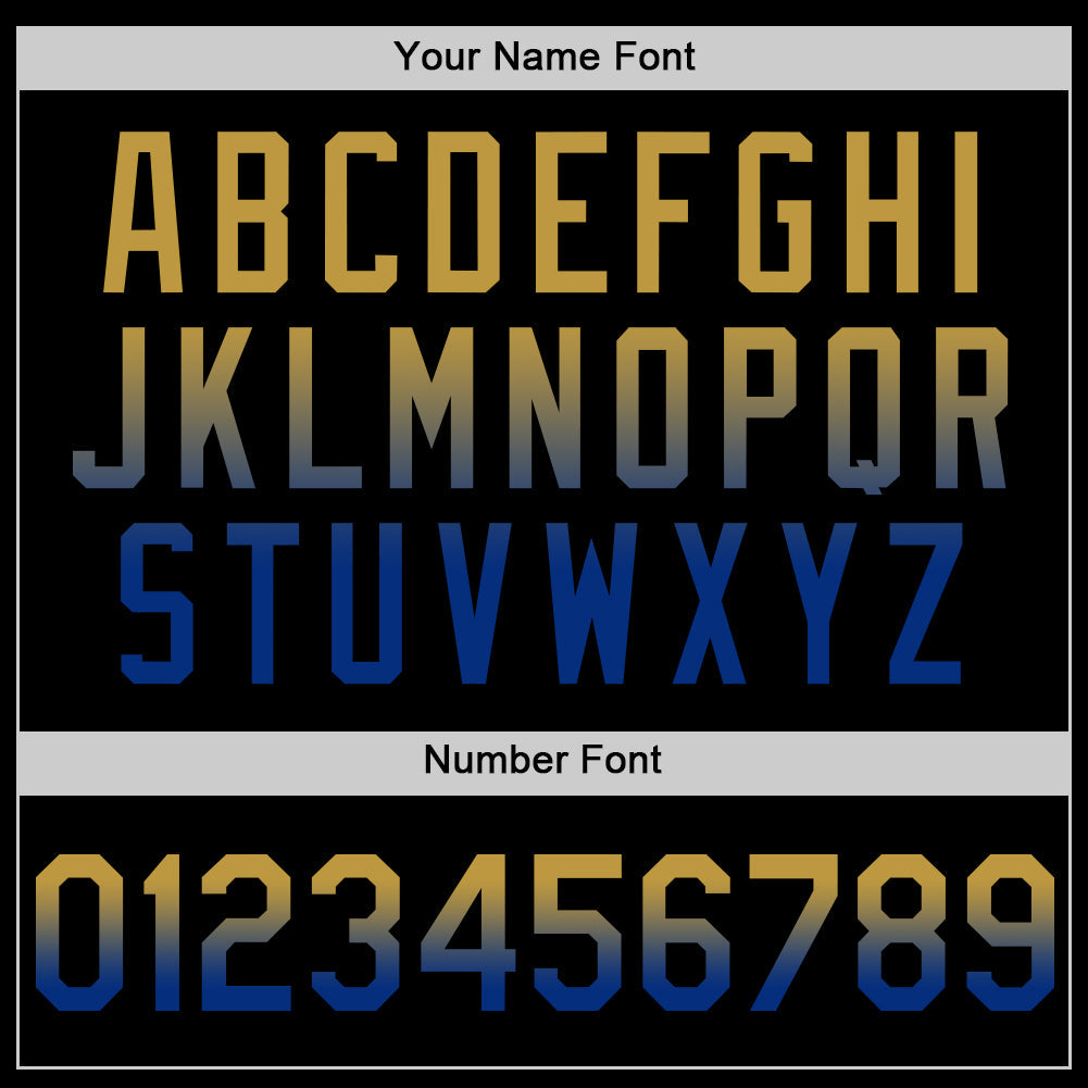 Custom Black Old Gold-Royal Authentic Fade Fashion Baseball Jersey view 5