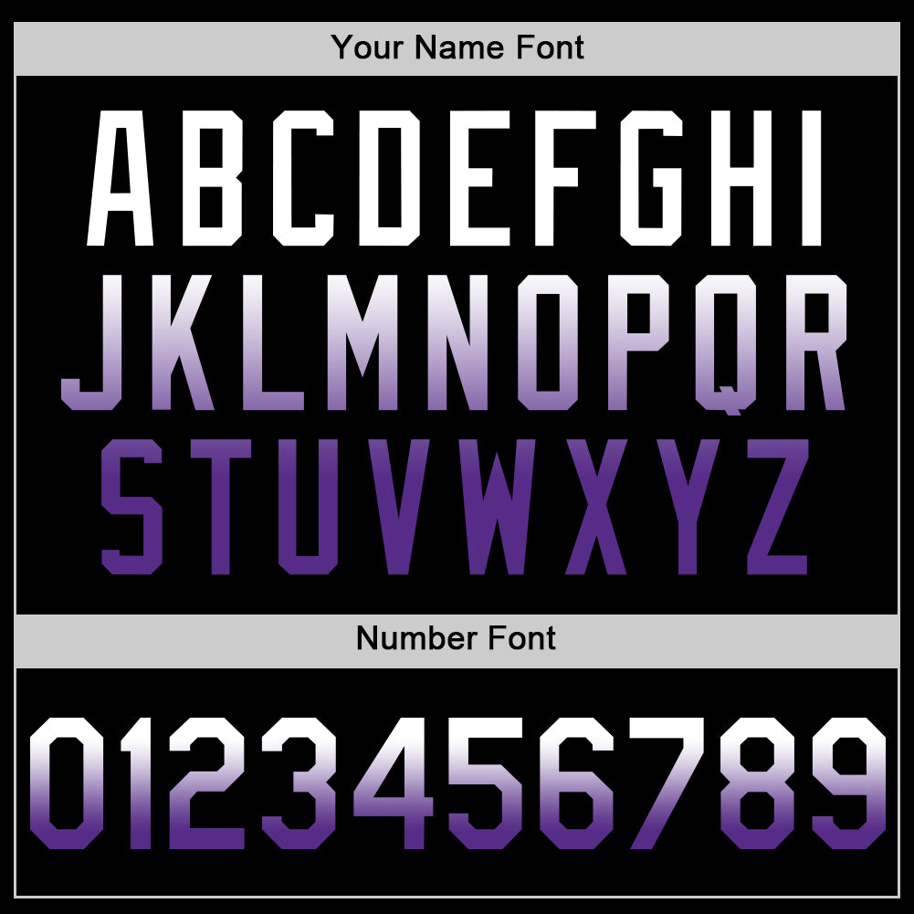 Custom Black White-Purple Authentic Fade Fashion Baseball Jersey view 5
