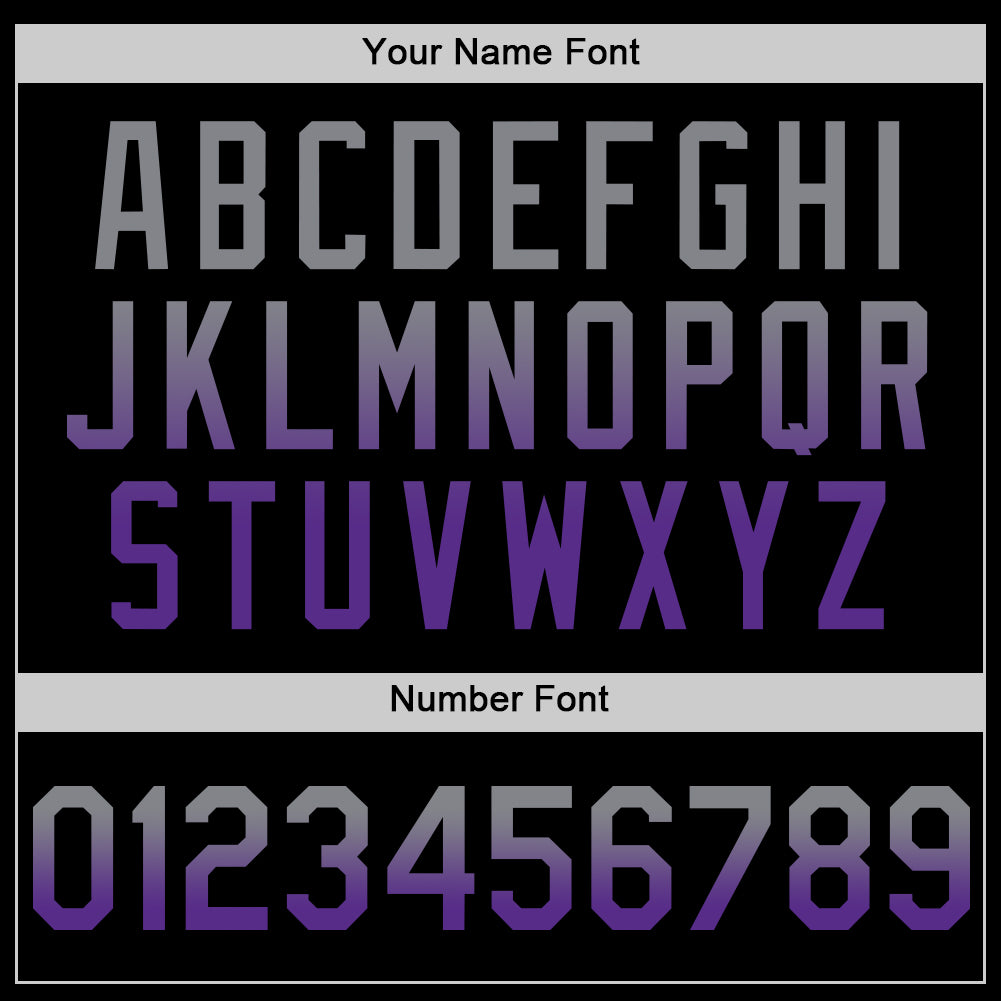 Custom Black Gray-Purple Authentic Fade Fashion Baseball Jersey view 5