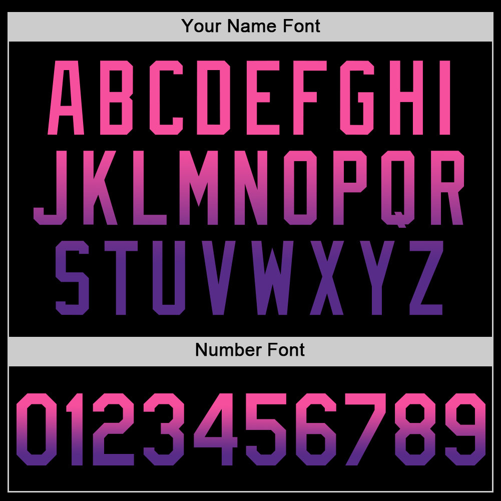 Custom Black Pink-Purple Authentic Fade Fashion Baseball Jersey view 5