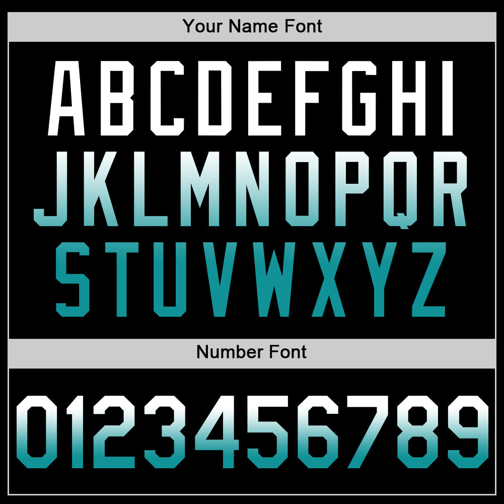 Custom Black White-Teal Authentic Fade Fashion Baseball Jersey view 5
