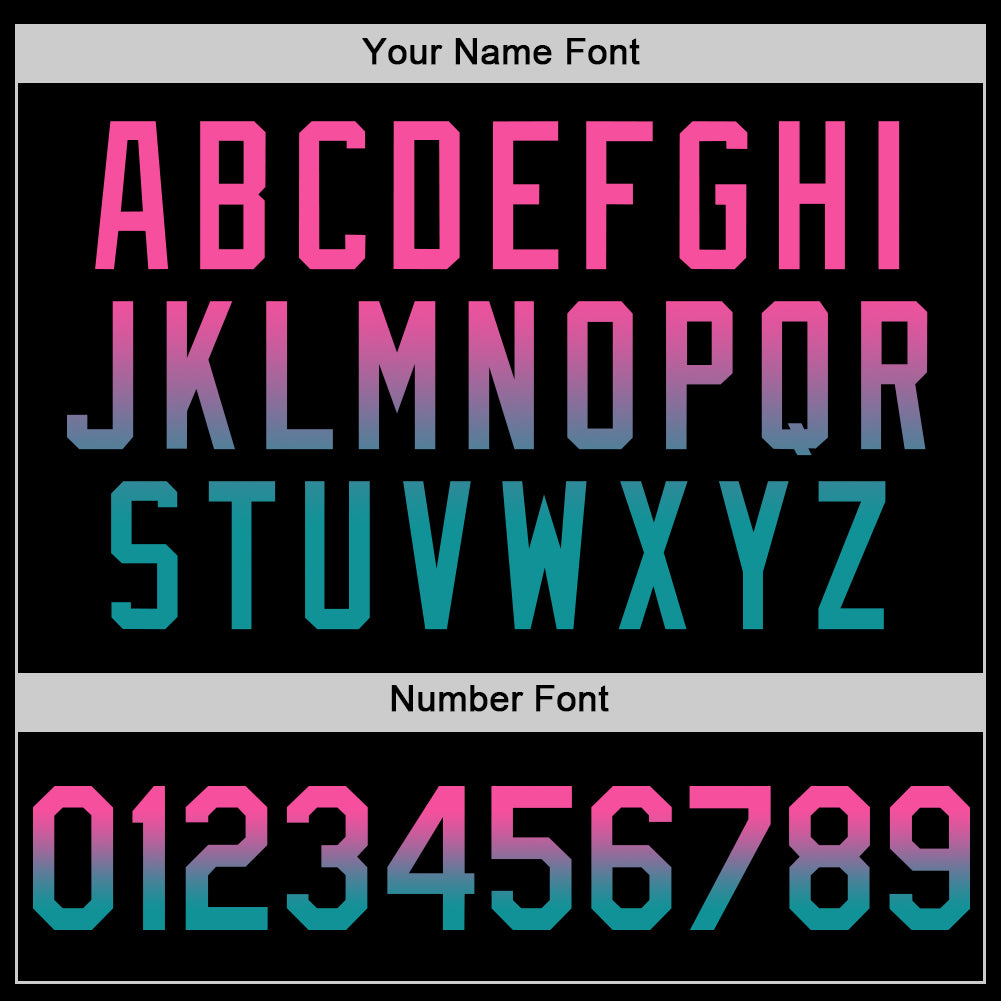 Custom Black Pink-Teal Authentic Fade Fashion Baseball Jersey view 5