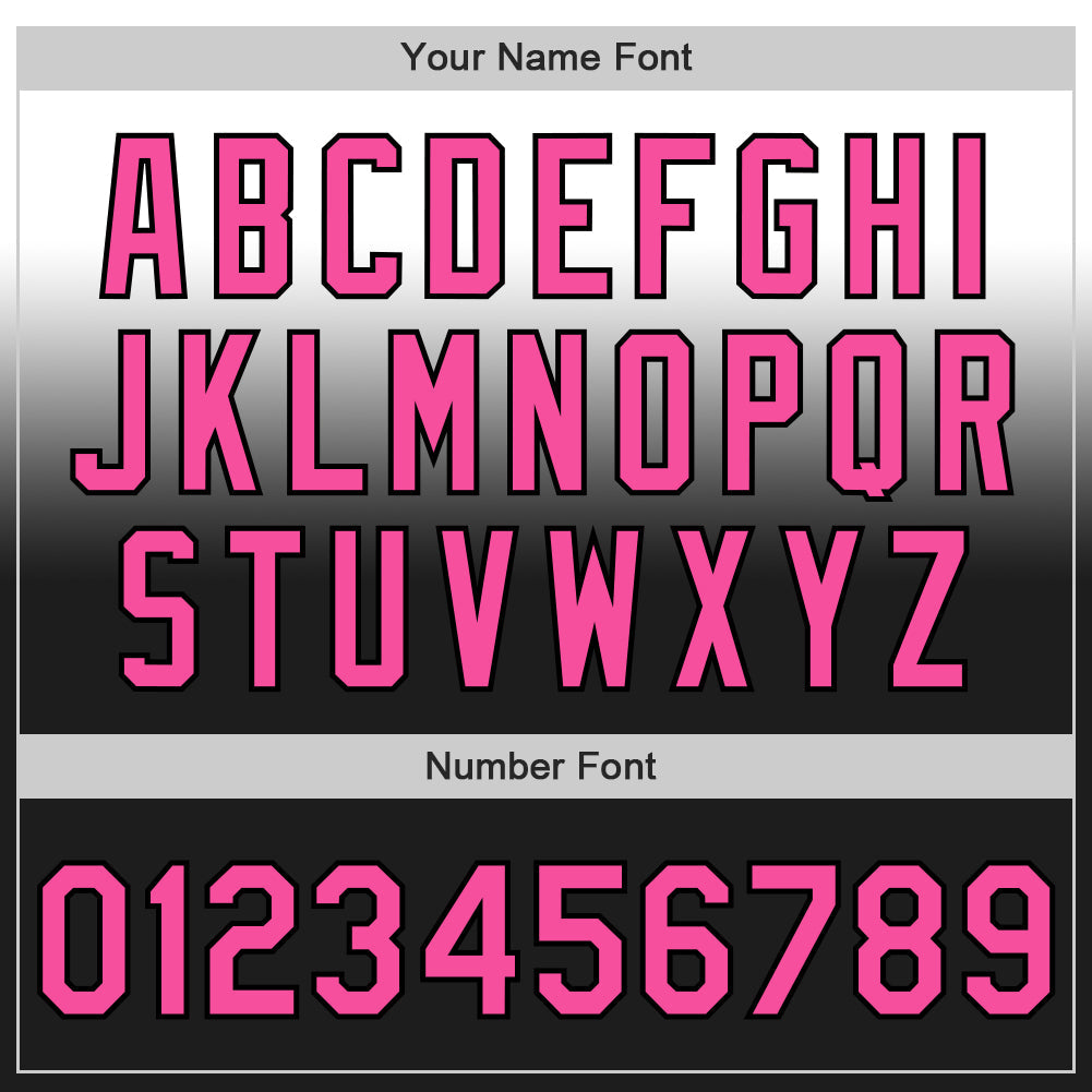 Custom White Pink-Black Authentic Fade Fashion Baseball Jersey view 5
