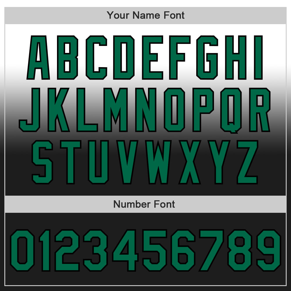 Custom White Kelly Green-Black Authentic Fade Fashion Baseball Jersey view 5