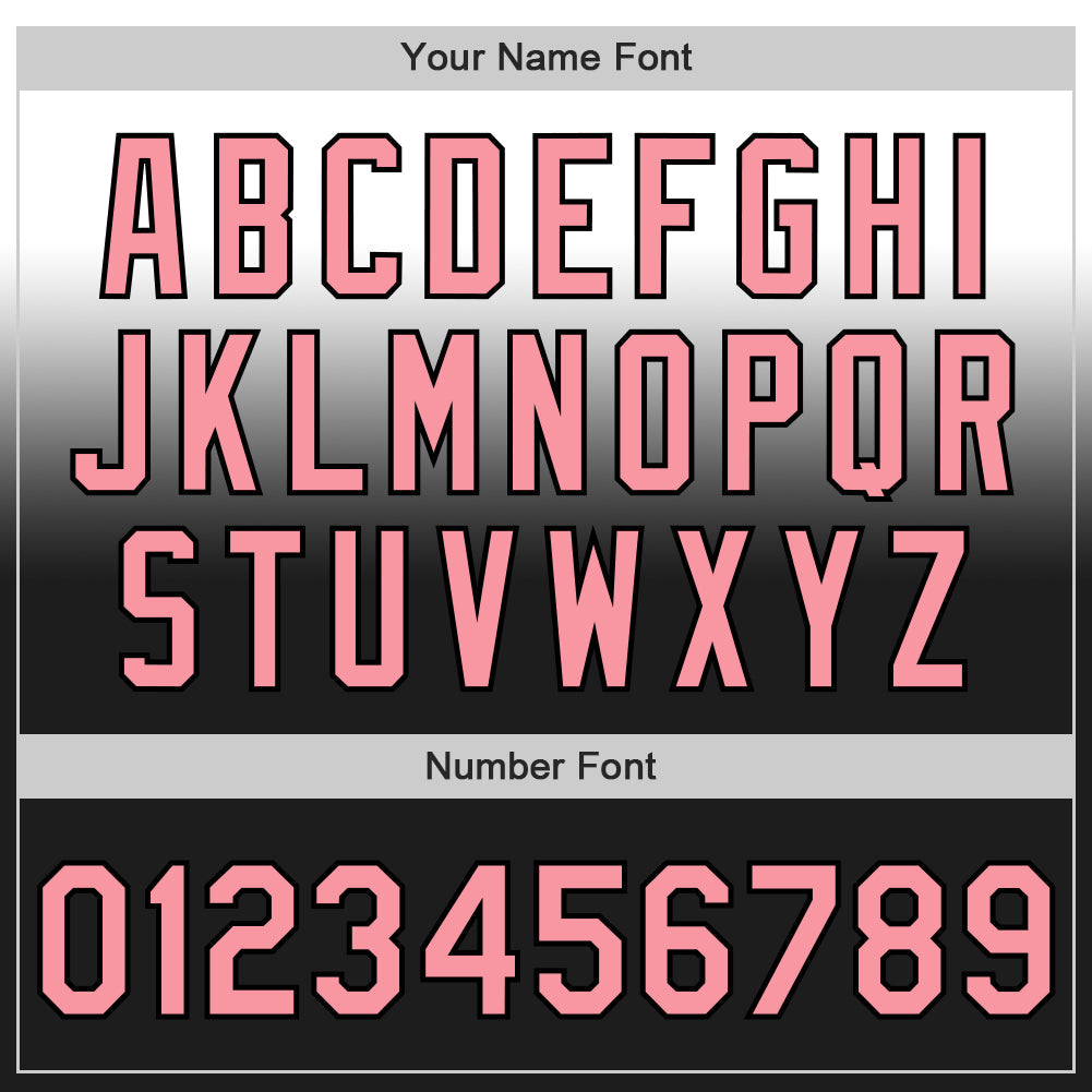 Custom White Medium Pink-Black Authentic Fade Fashion Baseball Jersey view 5