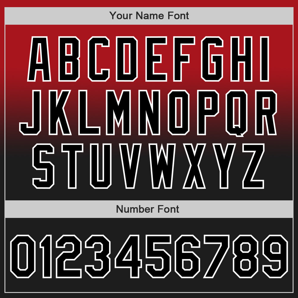 Custom Red Black-White Authentic Fade Fashion Baseball Jersey view 5
