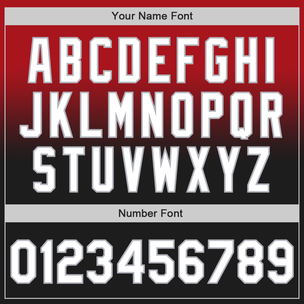 Custom Red Black-Gray Authentic Fade Fashion Baseball Jersey view 5