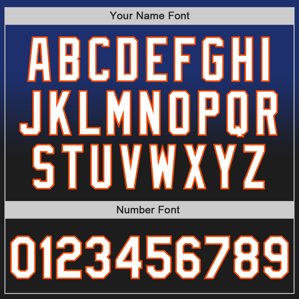 Custom Royal Black-Orange Authentic Fade Fashion Baseball Jersey view 5