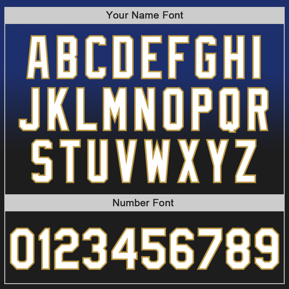 Custom Royal Black-Old Gold Authentic Fade Fashion Baseball Jersey view 5
