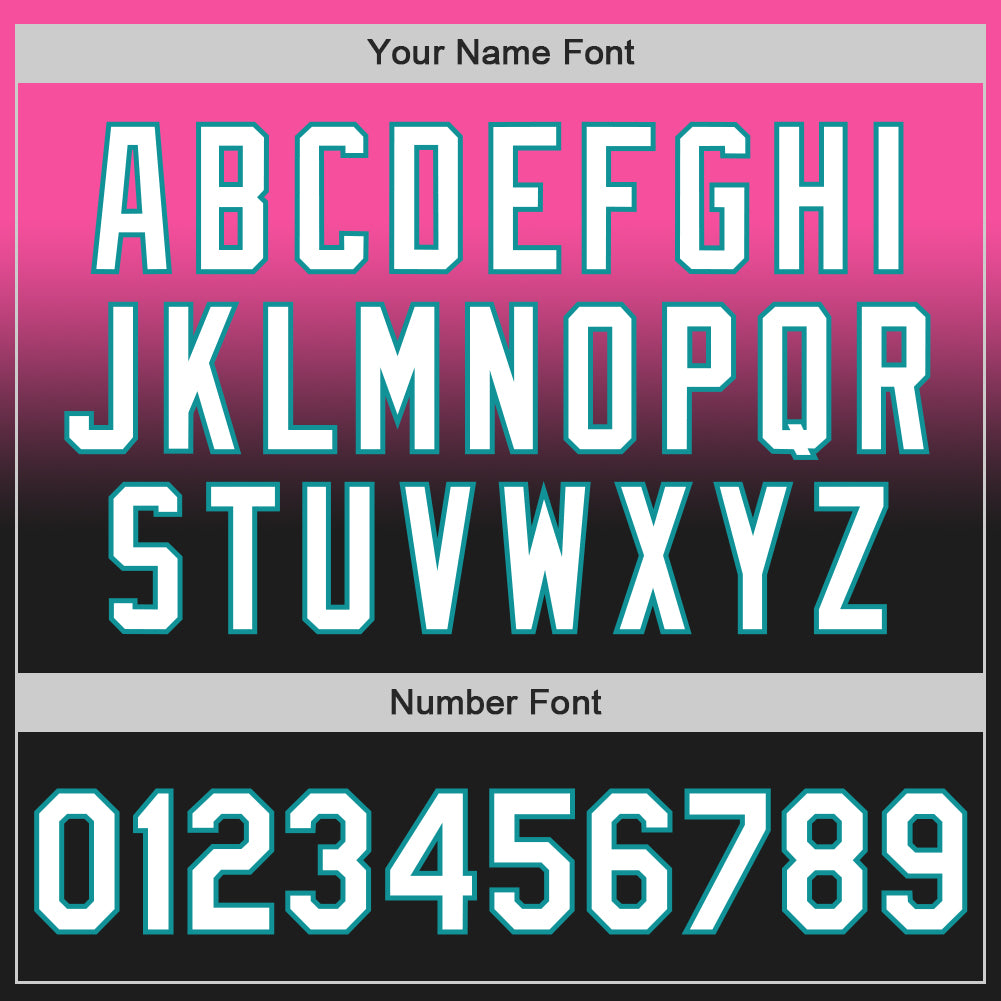 Custom Pink Black-Teal Authentic Fade Fashion Baseball Jersey view 5