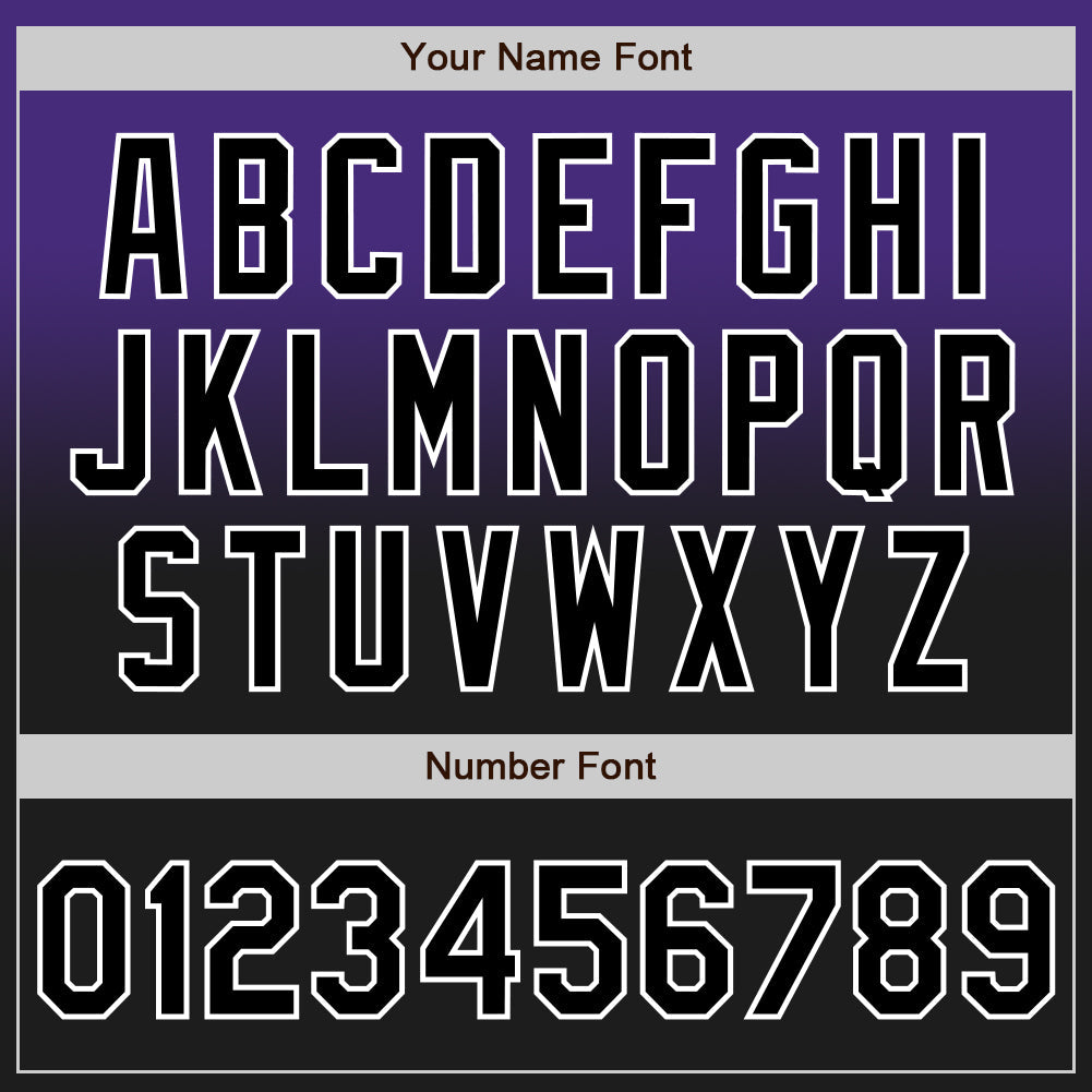 Custom Purple Black-White Authentic Fade Fashion Baseball Jersey view 5