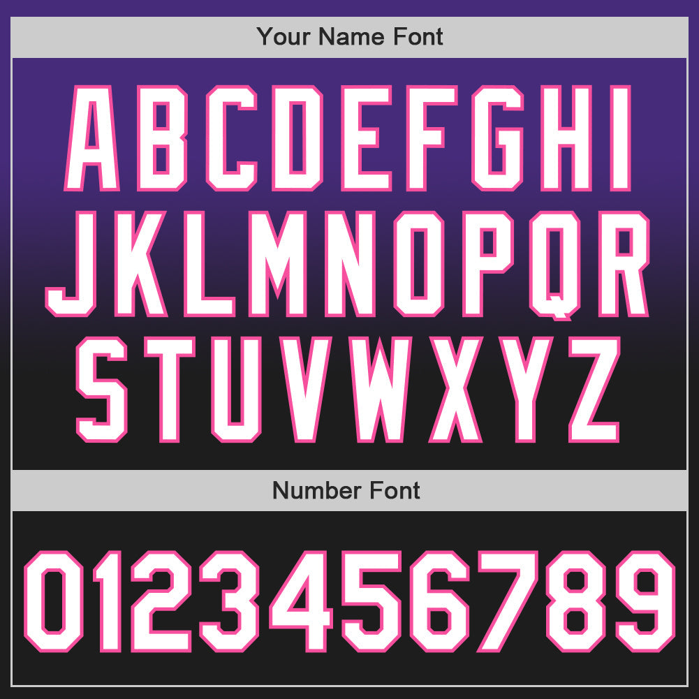 Custom Purple Black-Pink Authentic Fade Fashion Baseball Jersey view 5