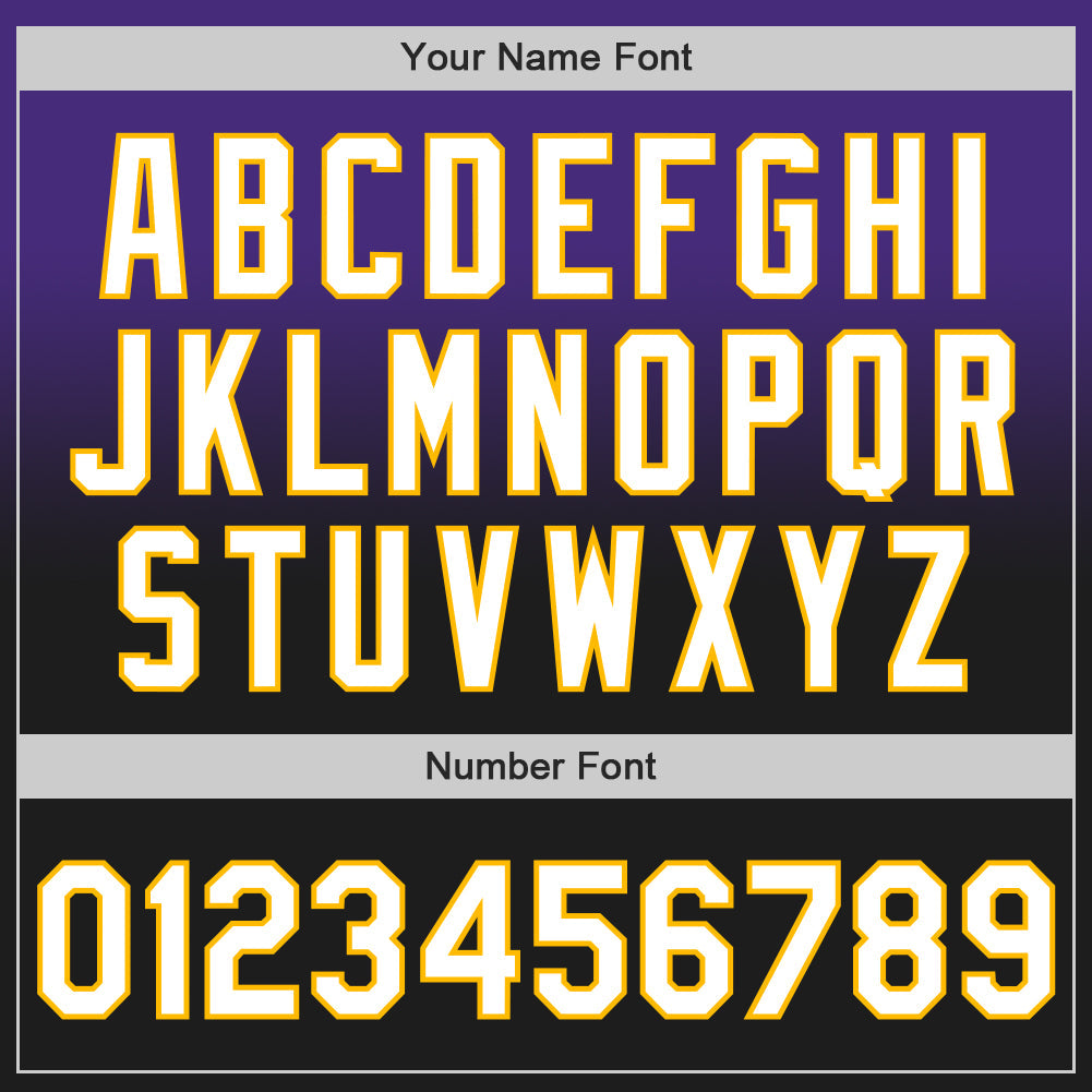 Custom Purple Black-Gold Authentic Fade Fashion Baseball Jersey view 5