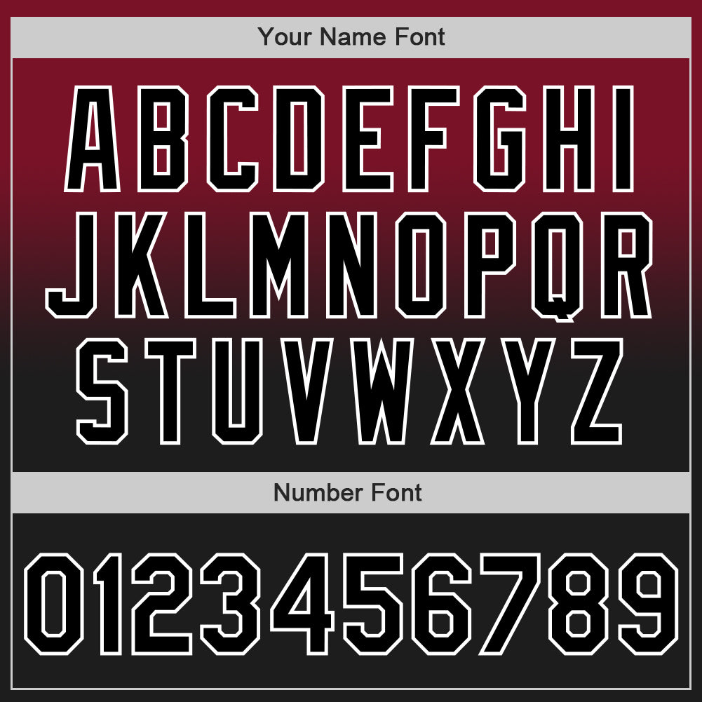 Custom Crimson Black-White Authentic Fade Fashion Baseball Jersey view 5