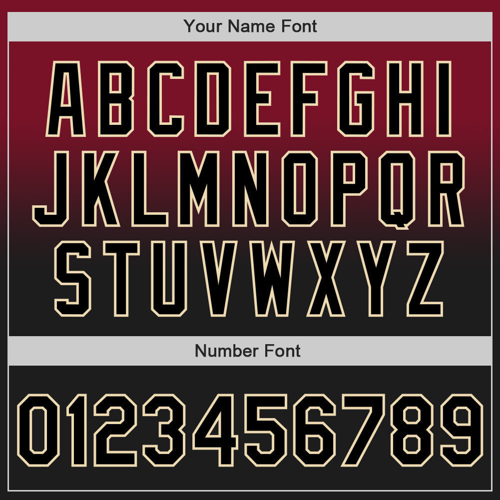 Custom Crimson Black-Cream Authentic Fade Fashion Baseball Jersey view 5