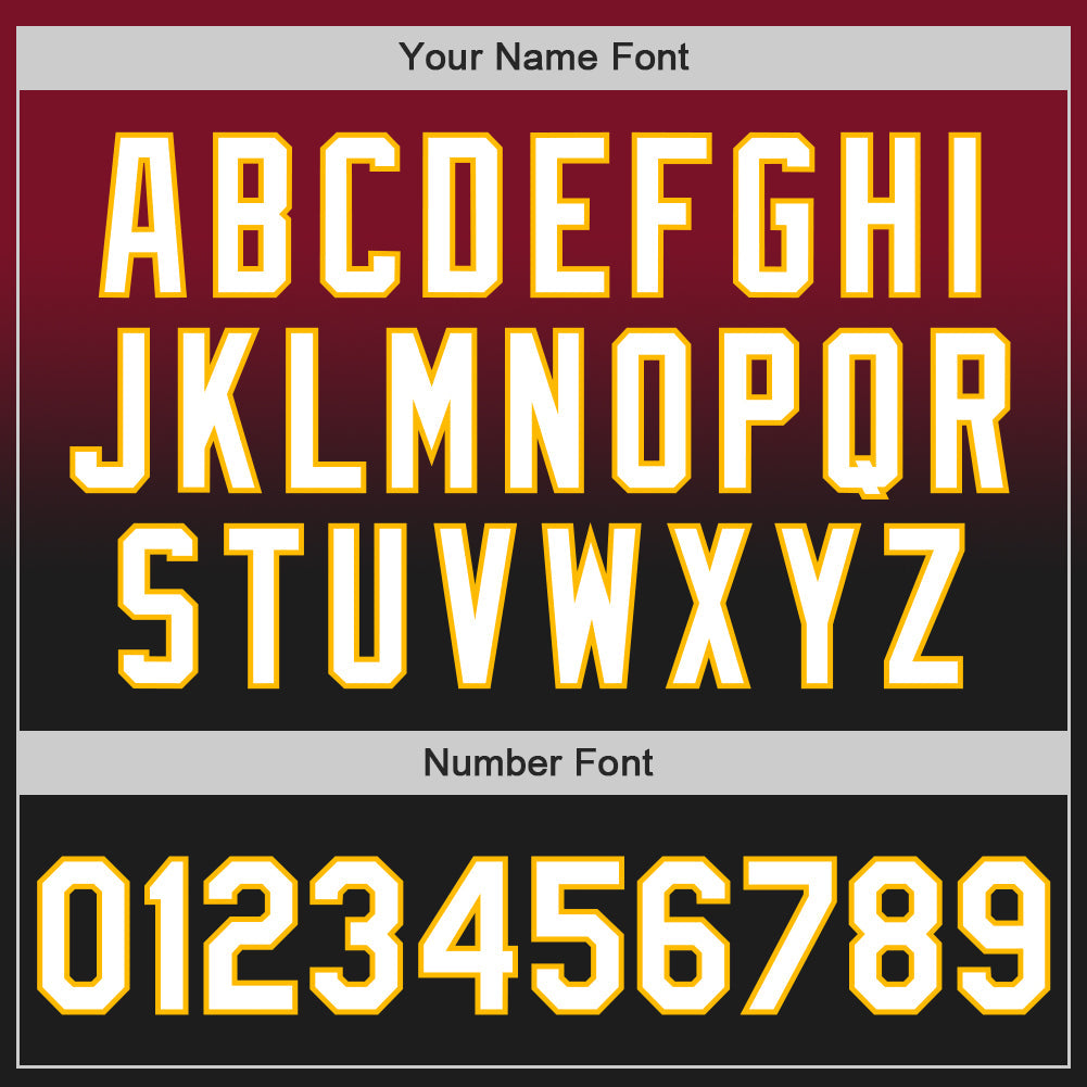 Custom Crimson Black-Gold Authentic Fade Fashion Baseball Jersey view 5
