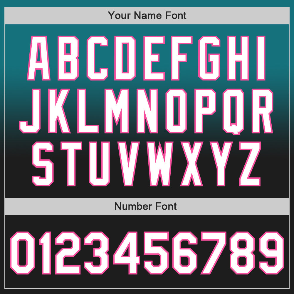 Custom Teal Black-Pink Authentic Fade Fashion Baseball Jersey view 5