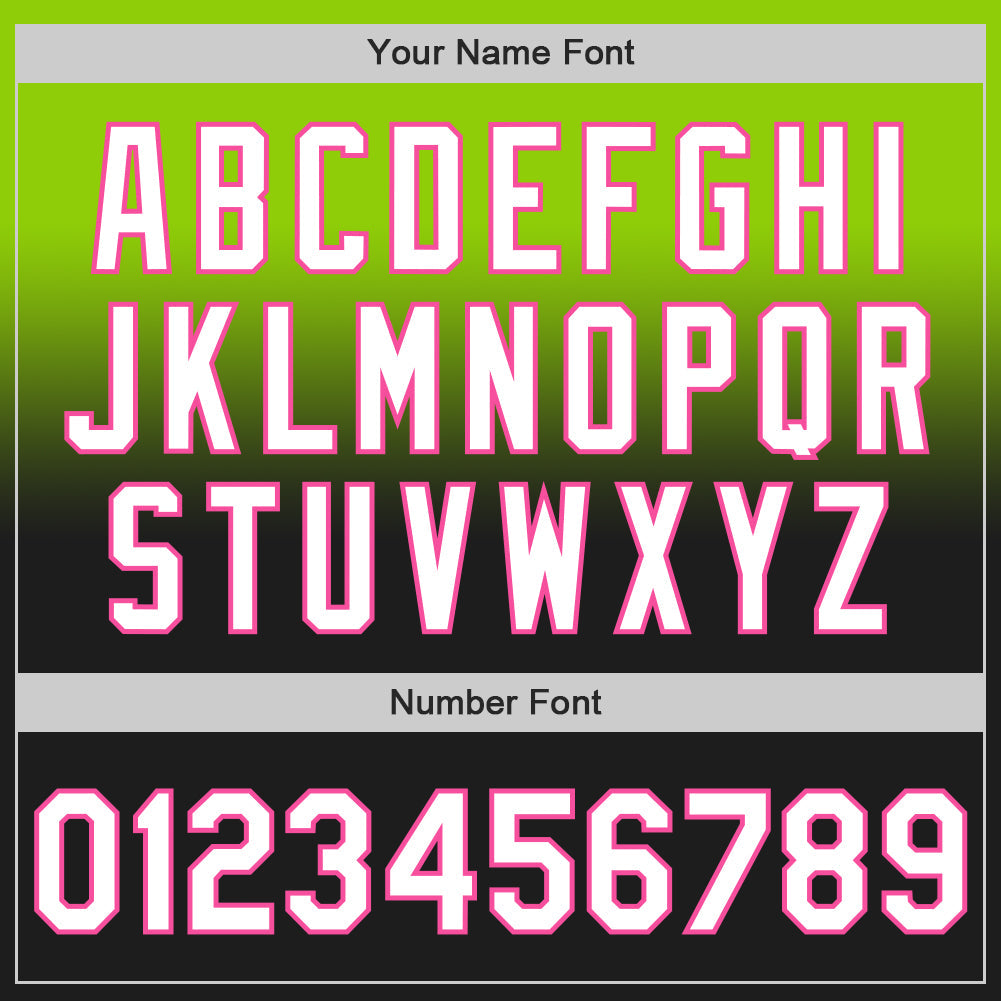 Custom Neon Green Black-Pink Authentic Fade Fashion Baseball Jersey view 5