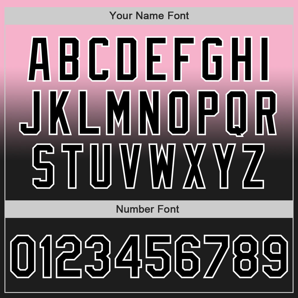 Custom Light Pink Black-White Authentic Fade Fashion Baseball Jersey view 5