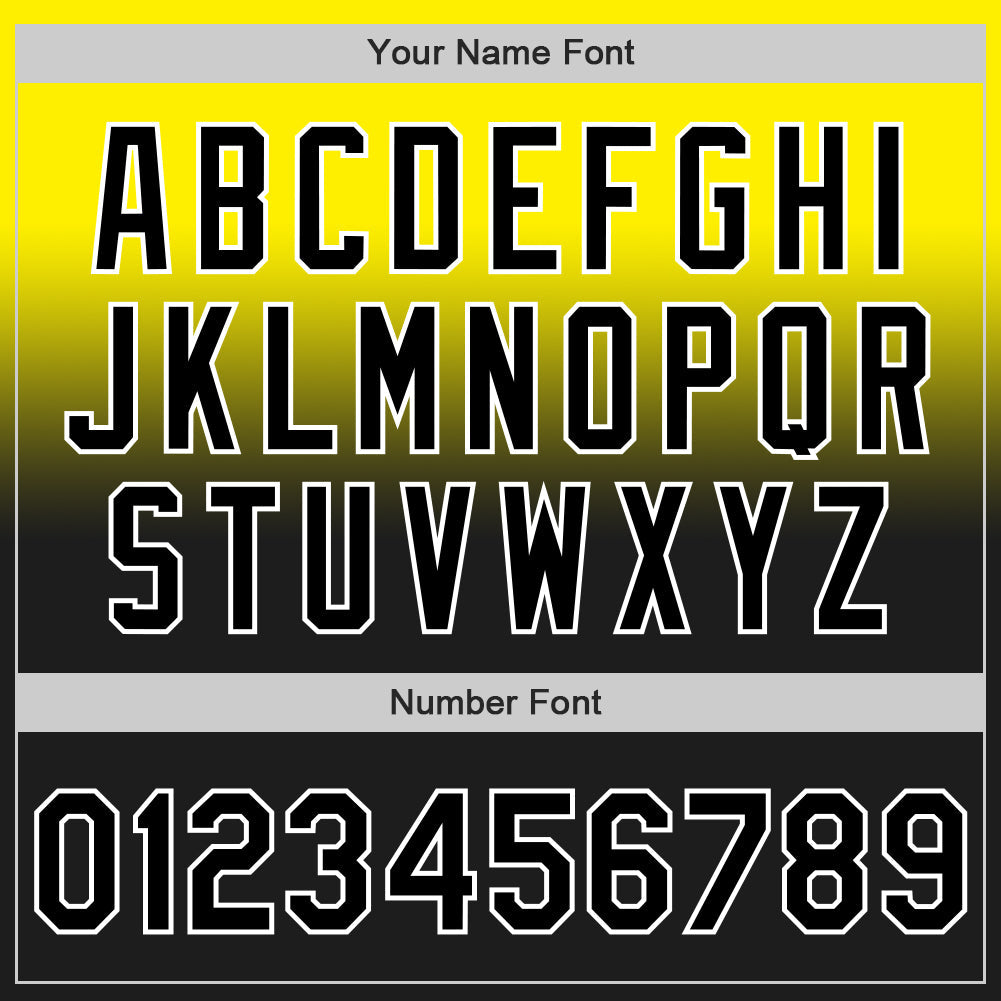 Custom Light Yellow Black-White Authentic Fade Fashion Baseball Jersey view 5
