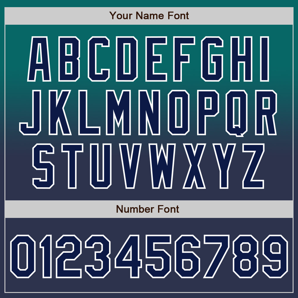 Custom Teal Navy-White Authentic Fade Fashion Baseball Jersey view 5