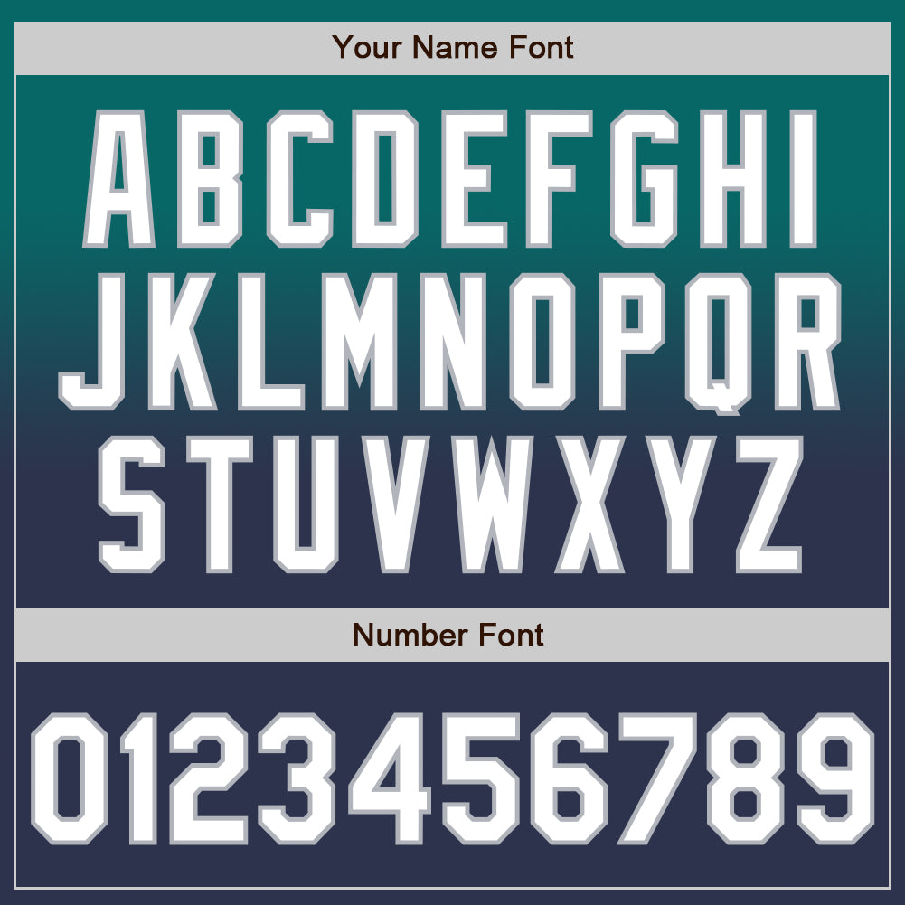 Custom Teal Navy-Gray Authentic Fade Fashion Baseball Jersey view 5