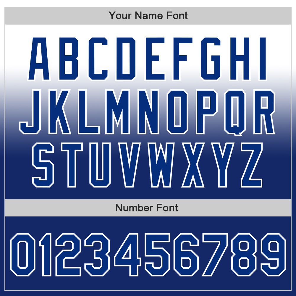 Custom White Royal Authentic Fade Fashion Baseball Jersey view 5
