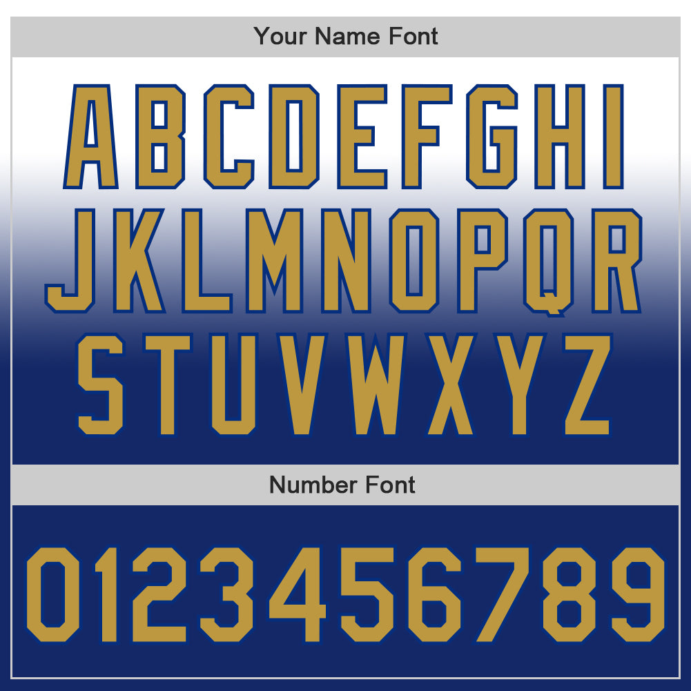 Custom White Old Gold-Royal Authentic Fade Fashion Baseball Jersey view 5