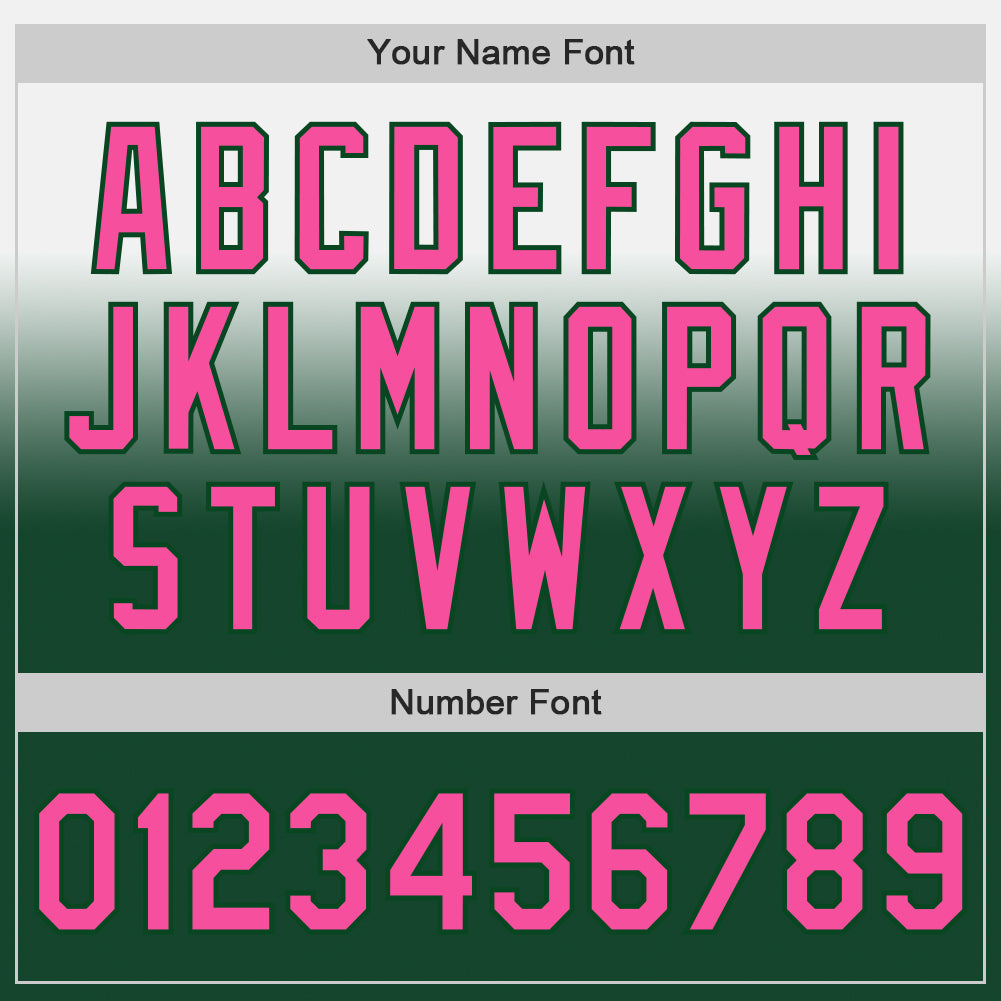 Custom White Pink-Green Authentic Fade Fashion Baseball Jersey view 5