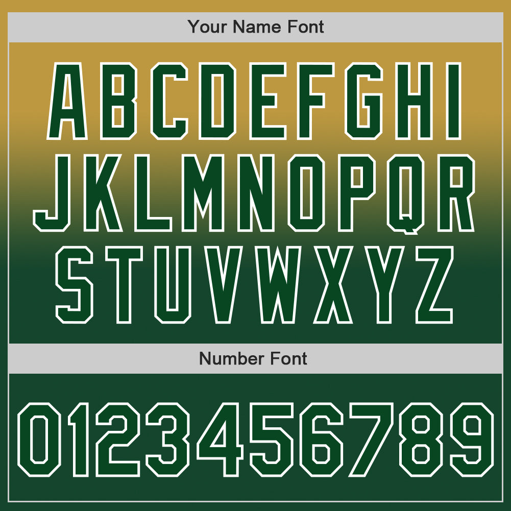 Custom Old Gold Green-White Authentic Fade Fashion Baseball Jersey view 5