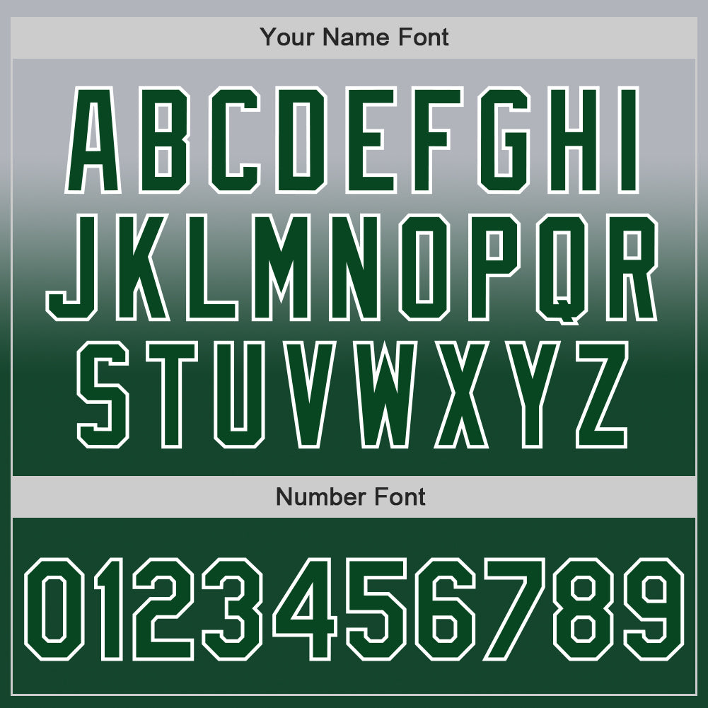 Custom Gray Green-White Authentic Fade Fashion Baseball Jersey view 5
