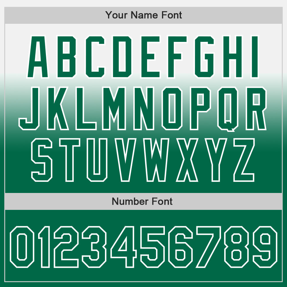 Custom White Kelly Green Authentic Fade Fashion Baseball Jersey view 5