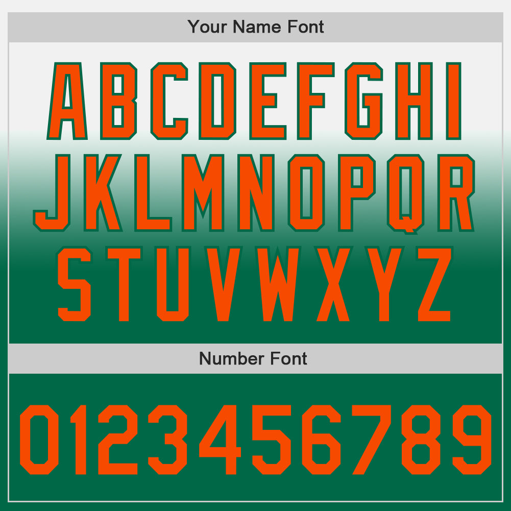 Custom White Orange-Kelly Green Authentic Fade Fashion Baseball Jersey view 5