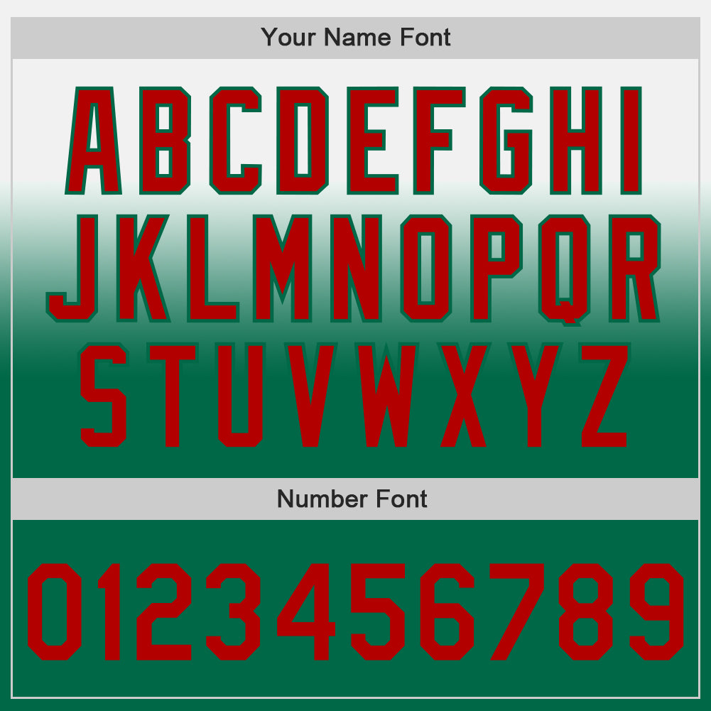 Custom White Red-Kelly Green Authentic Fade Fashion Baseball Jersey view 5